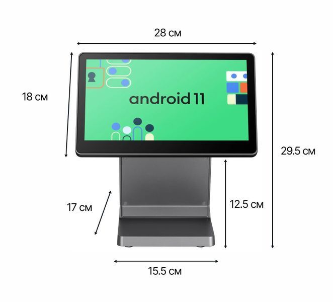 Сенсорний моноблок POS Vector Esmir 11.6" на Android 11. Бюджетний POS-термінал A100 фото
