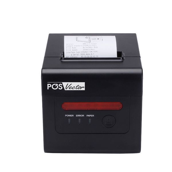 Кухонний принтер чеків чекодрук POS Vector на 80/58 мм для бездротового друку (USB, LAN, Wi-Fi) PS-H801UCLW фото