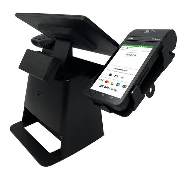 Комплексна каса 5-в-1 SHIVA POS Android 11 для магазину і торгівлі. POS-термінал + принтер чеків + сканер штрихкодів + тримач + ПЗ SHIVA-A фото